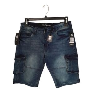 Men's Blue Denim Cargo Shorts